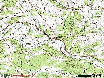 Laceyville topographic map