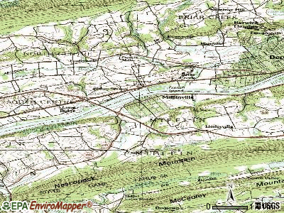 Mifflinville topographic map
