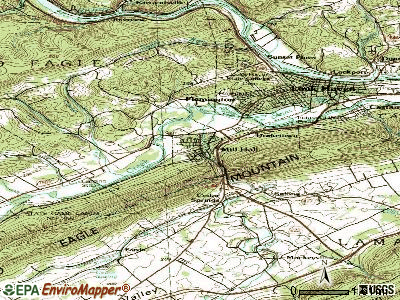 Mill Hall topographic map