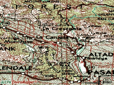 La Canada Flintridge topographic map