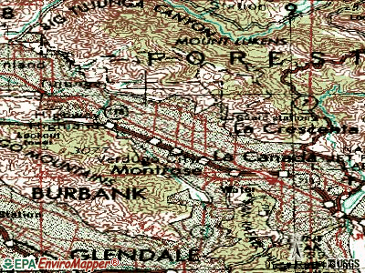 La Crescenta-Montrose topographic map