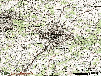 Southwest Greensburg topographic map