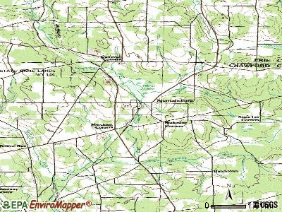 Spartansburg topographic map