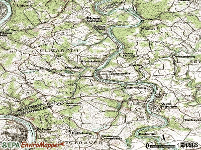 Sutersville topographic map