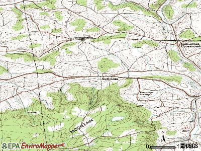 Sylvania topographic map