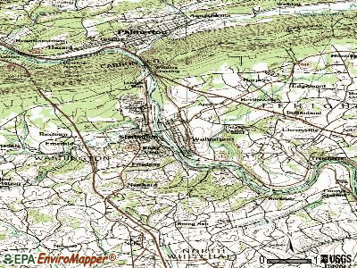 Walnutport topographic map