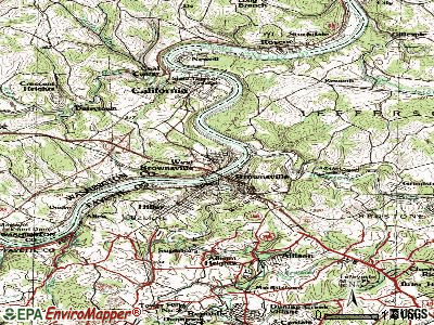 West Brownsville topographic map