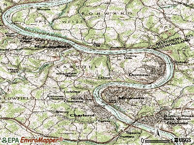 Wickerham Manor-Fisher topographic map