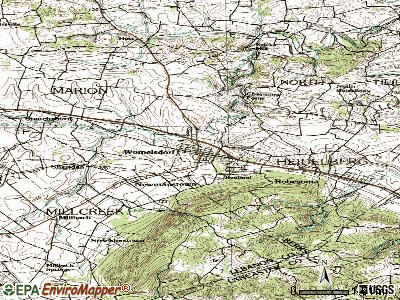Womelsdorf topographic map
