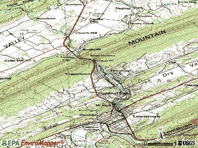 Yeagertown topographic map