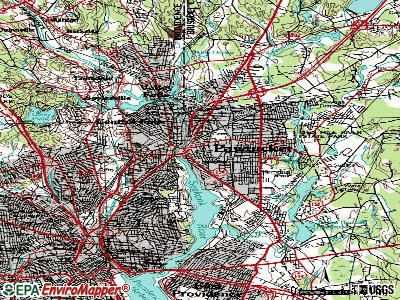 Melville topographic map