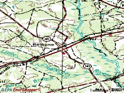 Bethune topographic map