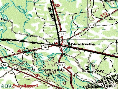 Branchville topographic map