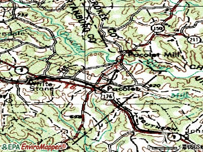 Central Pacolet topographic map
