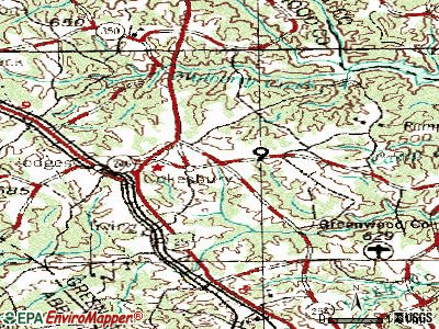 Cokesbury topographic map