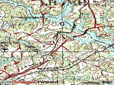 Coronaca topographic map