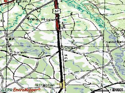 Coward topographic map