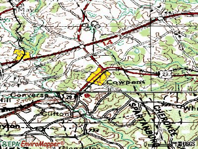 Cowpens topographic map