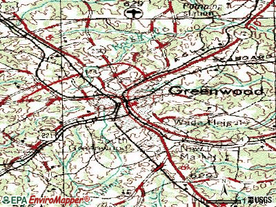 Greenwood topographic map