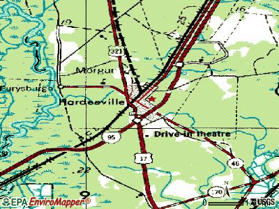 Hardeeville topographic map