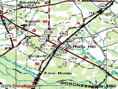 Holly Hill topographic map
