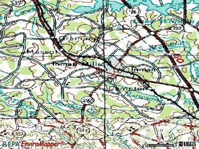Inman Mills topographic map