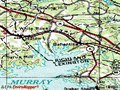 Lake Murray of Richland topographic map