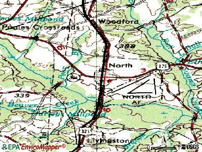 North topographic map