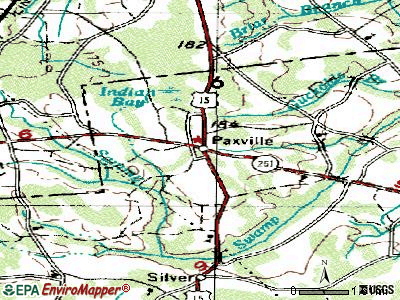 Paxville topographic map