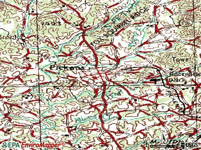 Pickens topographic map