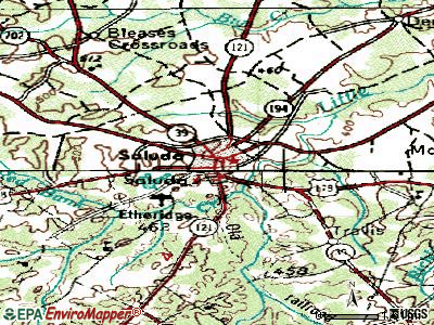 Saluda topographic map