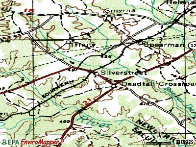 Silverstreet topographic map
