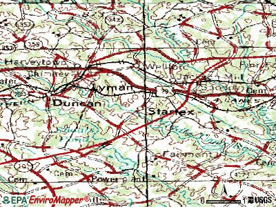 Startex topographic map