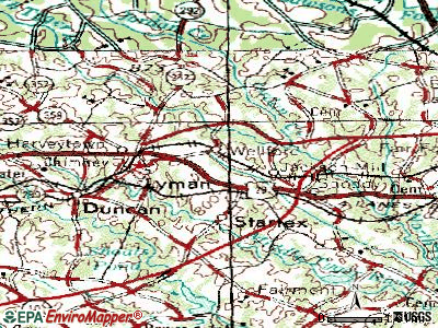 Wellford topographic map