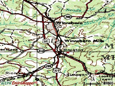 Winnsboro Mills topographic map