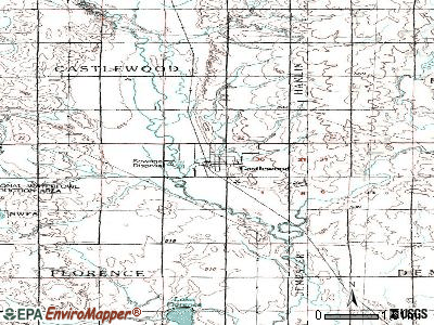 Castlewood topographic map