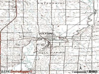 Dell Rapids topographic map