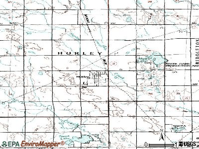Hurley topographic map