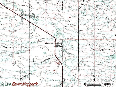 Oelrichs topographic map
