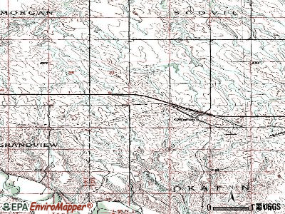 Okaton topographic map
