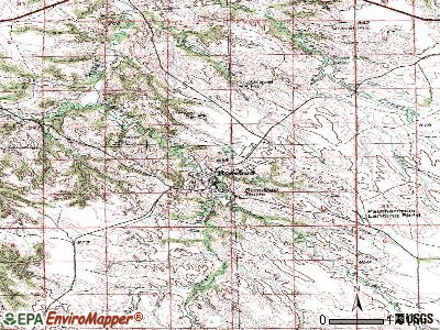 Rosebud topographic map