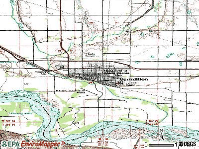 Vermillion topographic map