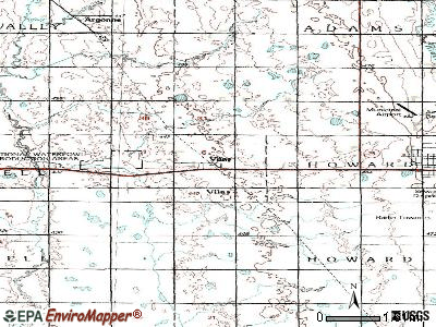 Vilas topographic map