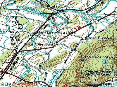 Benton topographic map
