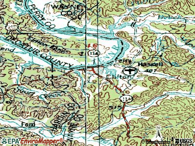 Clifton topographic map