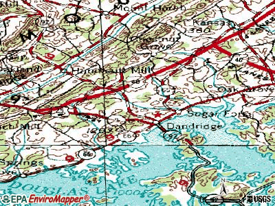 Dandridge topographic map