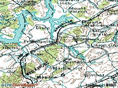 Friendsville topographic map