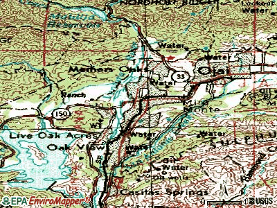 Mira Monte topographic map