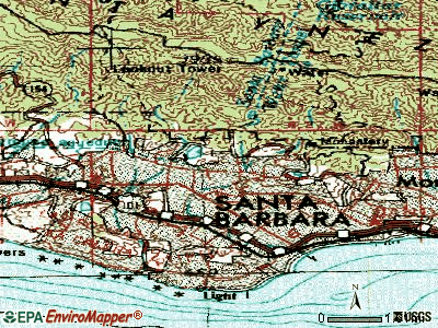 Mission Canyon topographic map