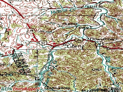 Liberty topographic map